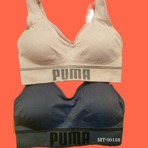 Puma Seamless Convertible Sports Bra (Blue/Pink)
